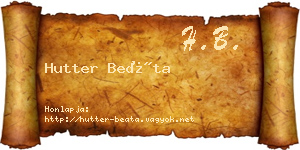 Hutter Beáta névjegykártya