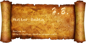Hutter Beáta névjegykártya