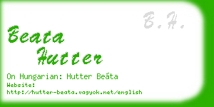 beata hutter business card