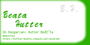 beata hutter business card